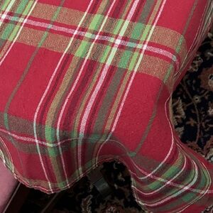Red and Green Plaid Cotton Tablecloth made in India